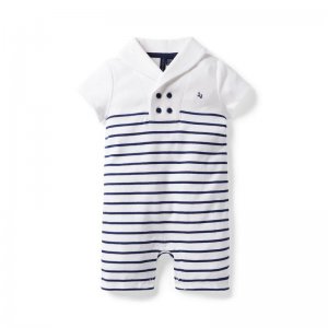 Baby Striped Shawl Collar Romper - Janie And Jack