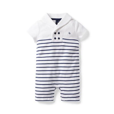 Baby Striped Shawl Collar Romper - Janie And Jack