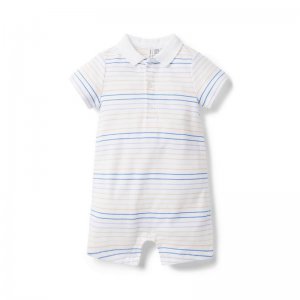 Baby Striped Pique Polo Romper - Janie And Jack