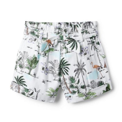 Tropical Flamingo Paperbag Waist Short - Janie And Jack