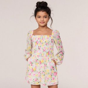 The Emma Floral Smocked Chiffon Romper - Janie And Jack