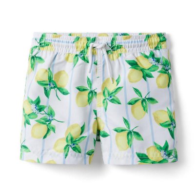 Lemon Stripe Recycled Swim Trunk - Janie And Jack