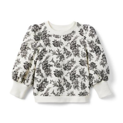 Floral Toile Puff Sleeve Sweatshirt - Janie And Jack