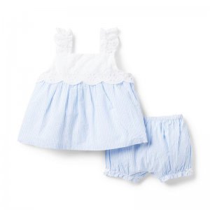 Baby Eyelet Striped Seersucker Matching Set - Janie And Jack