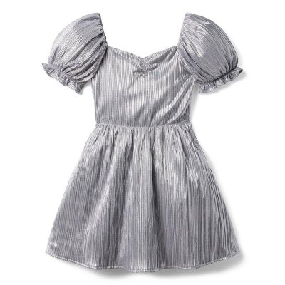 Metallic Plisse Puff Sleeve Dress - Janie And Jack