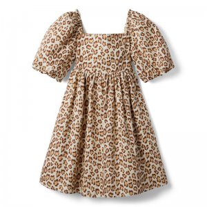 Leopard Bubble Sleeve Dress - Janie And Jack