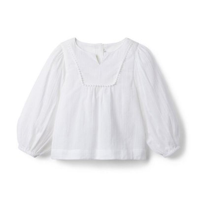 Pom Pom Trim Gauze Top - Janie And Jack