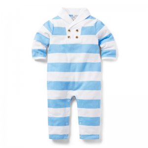 Baby Striped Shawl Collar One-Piece - Janie And Jack