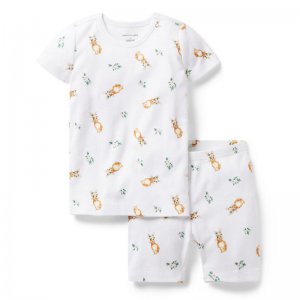 Good Night Short Pajamas in Bunny Floral - Janie And Jack