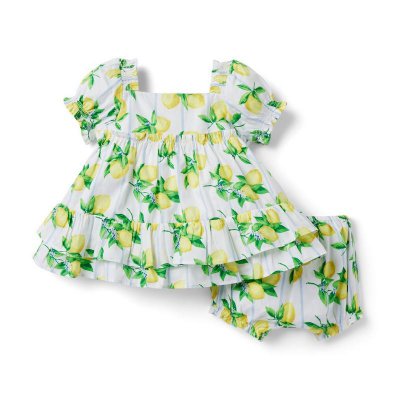 Baby Lemon Stripe Ruffle Matching Set - Janie And Jack