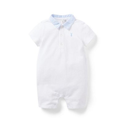 Baby Pique Polo Romper - Janie And Jack