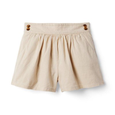 Linen-Cotton Button Short - Janie And Jack